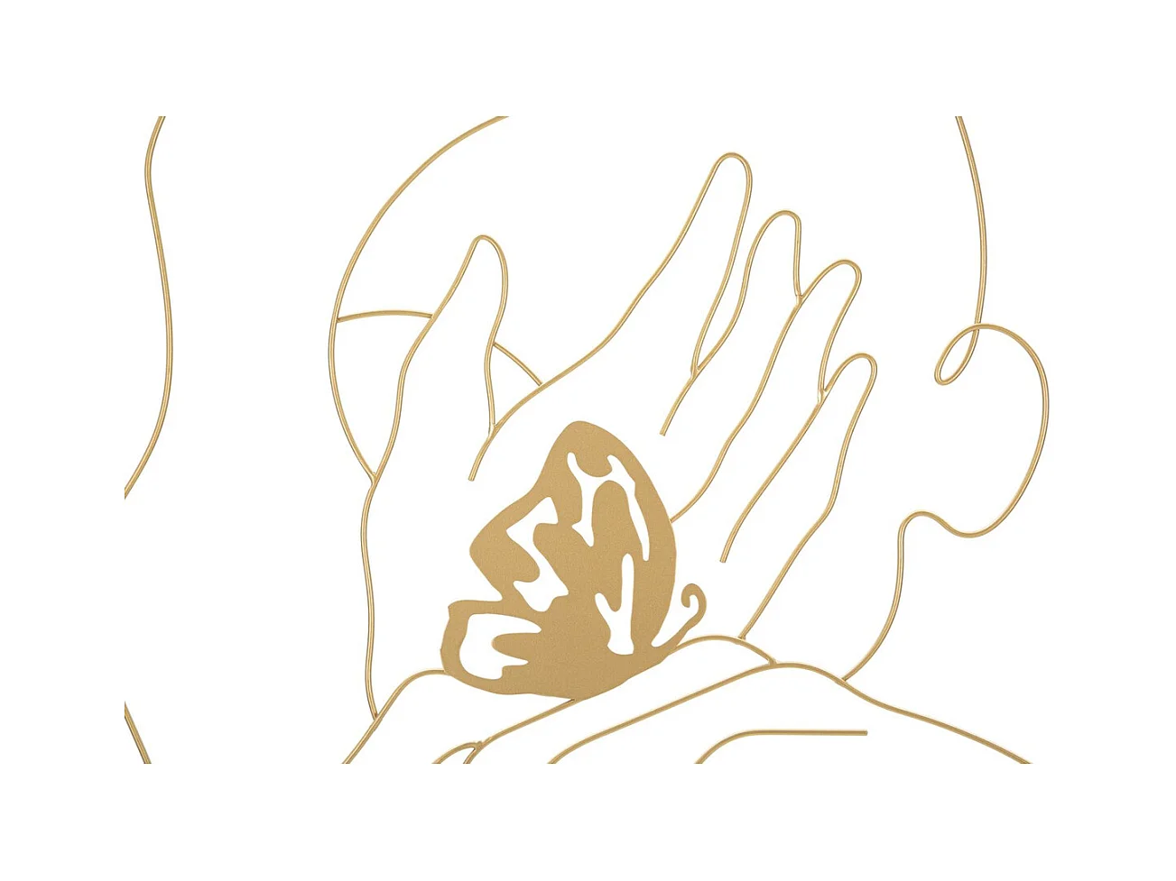 Decoração em Metal Mãos, Ouro, 60x1x80 cm, Epikasa