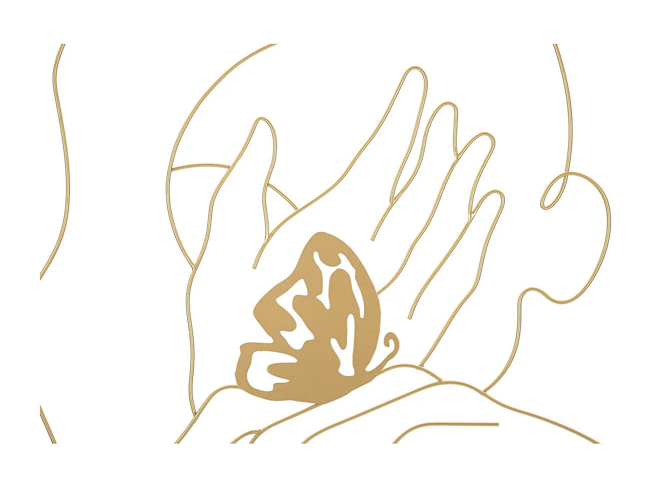 Décoration en Métal Mains, Or, 60x1x80 cm, Seven Design