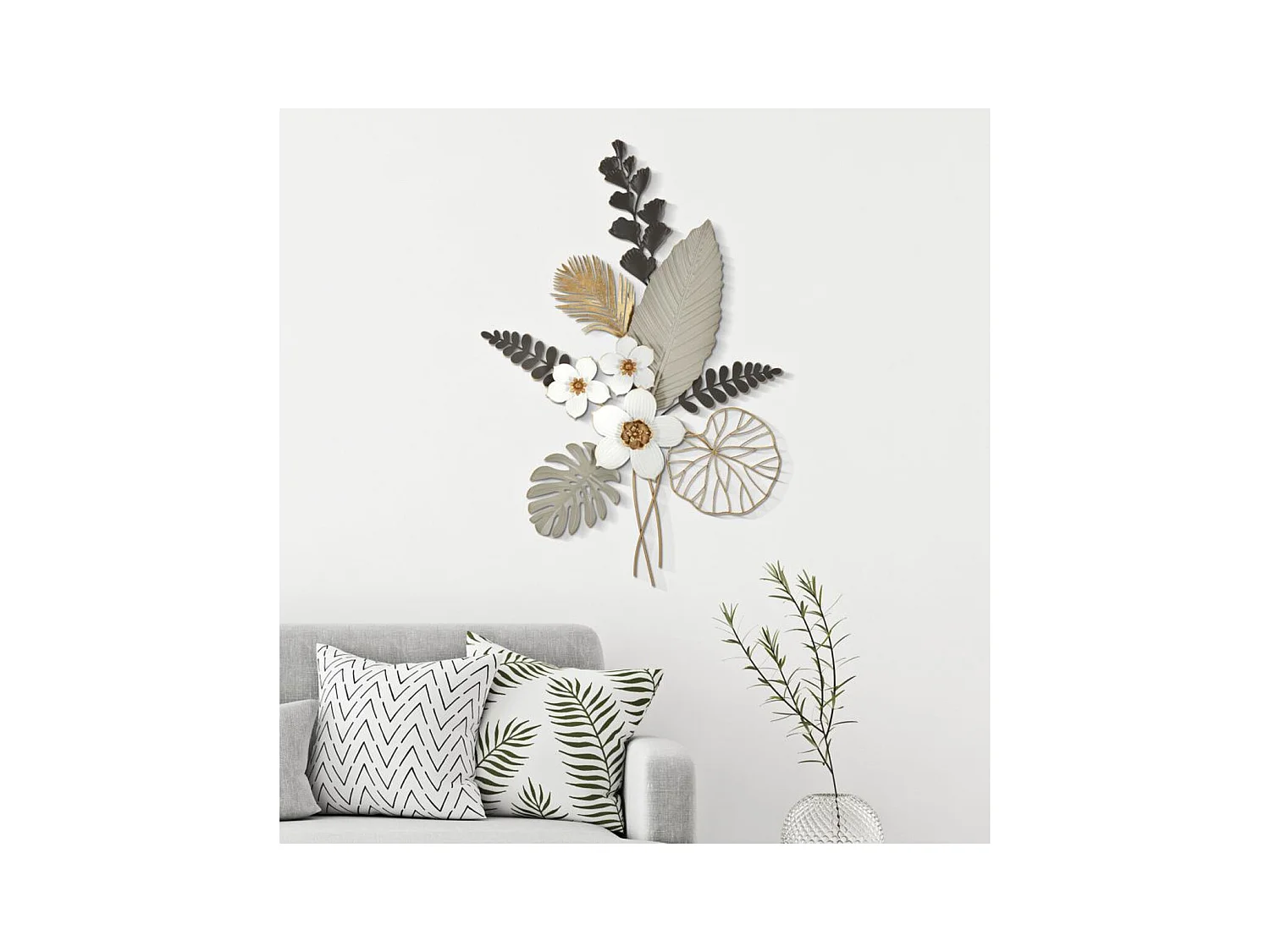 Metalowa Dekoracja 3D Kwiaty 24, Wielokolorowy, 71x4x96,5 cm, Epikasa