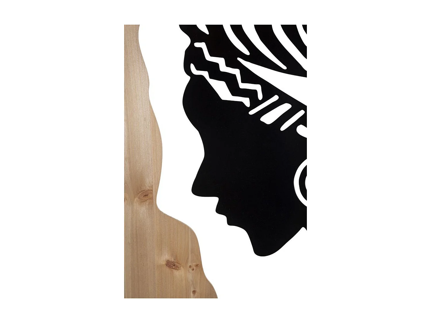 Décoration en Métal et Bois Afrique, Marron, 53x2x80 cm, Seven Design