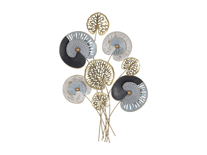 Metalowa Dekoracja 3D Liść 23, Wielokolorowy, 70x5,5x102 cm, Epikasa