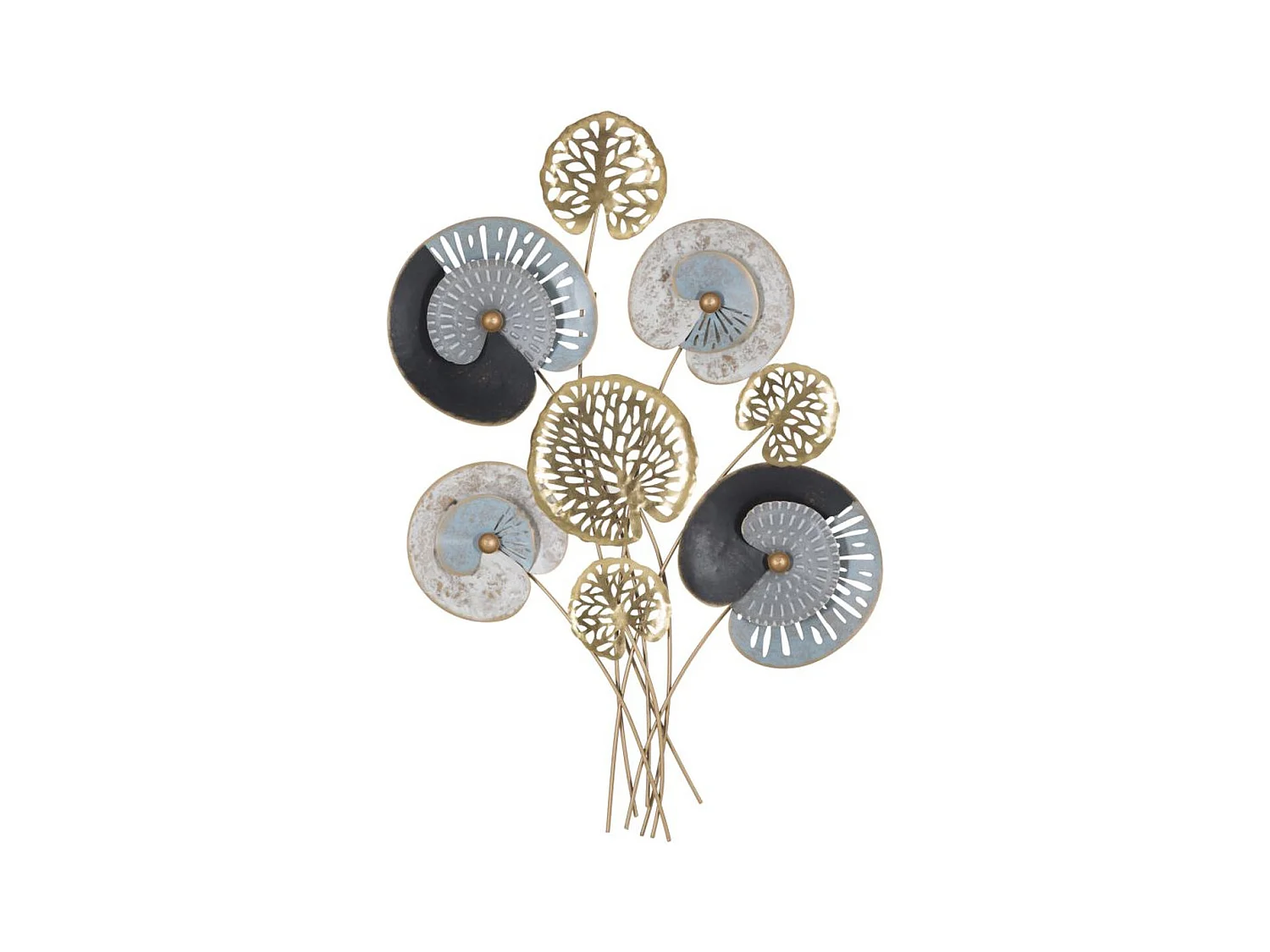 Decoração de Metal 3D Folha 23, Multicolorido, 70x5,5x102 cm, Epikasa