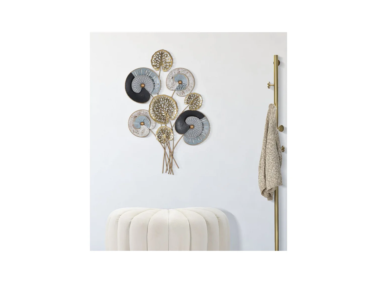 Decoração de Metal 3D Folha 23, Multicolorido, 70x5,5x102 cm, Epikasa