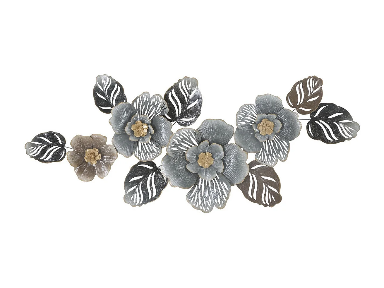 Décoration 3D en Métal Feuille 11, Multicouleur, 157,5x9x66,5 cm, Epikasa