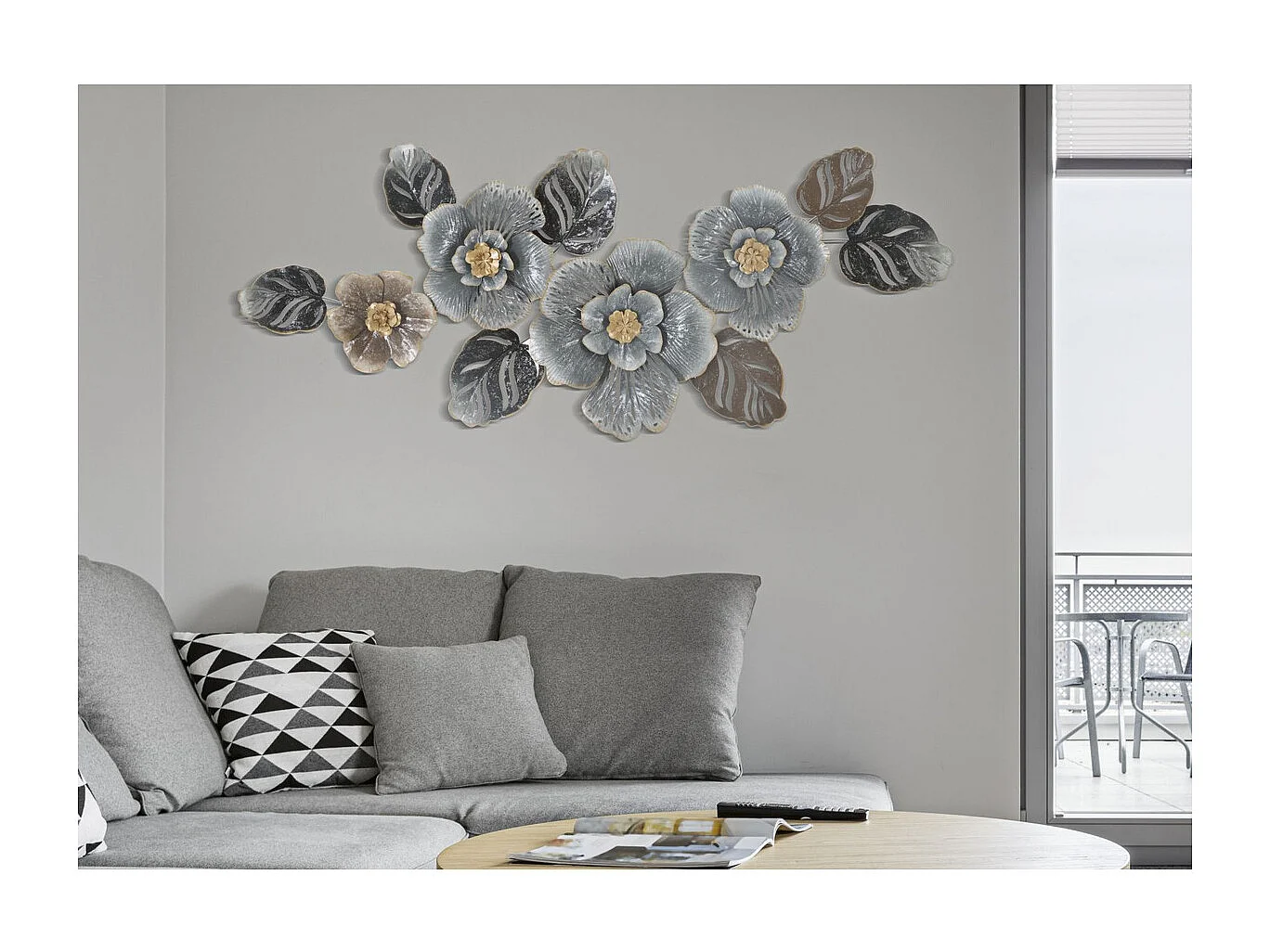 Décoration 3D en Métal Feuille 11, Multicouleur, 157,5x9x66,5 cm, Epikasa