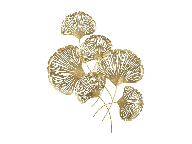 Decoração de Metal 3D Folha 28, Ouro, 75x5,5x101 cm, Epikasa