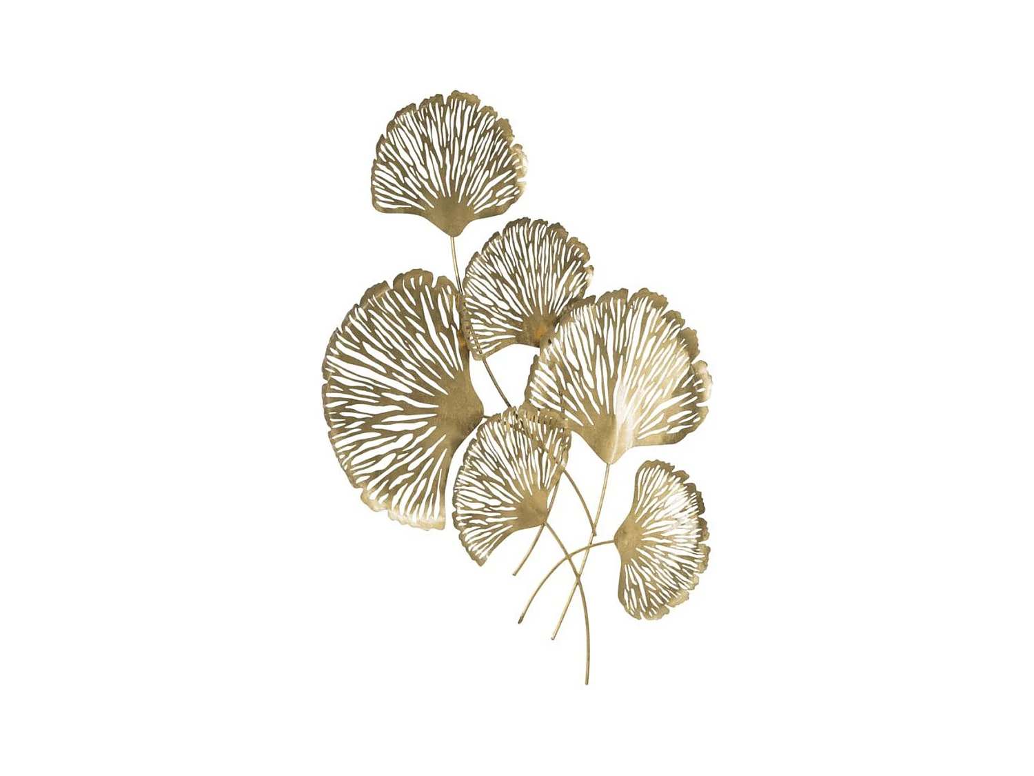 3D Metalen Decoratie Blad 28, Goud, 75x5,5x101 cm, Epikasa