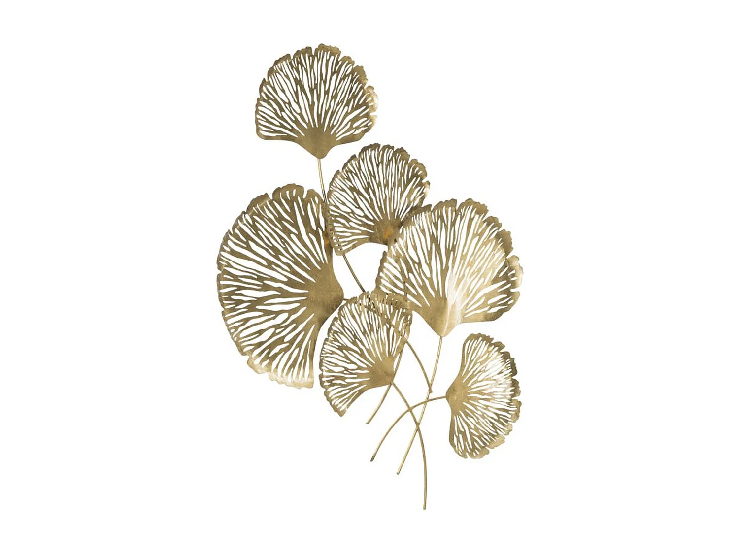 Décoration 3D en Métal Feuille 28, Or, 75x5,5x101 cm, Seven Design