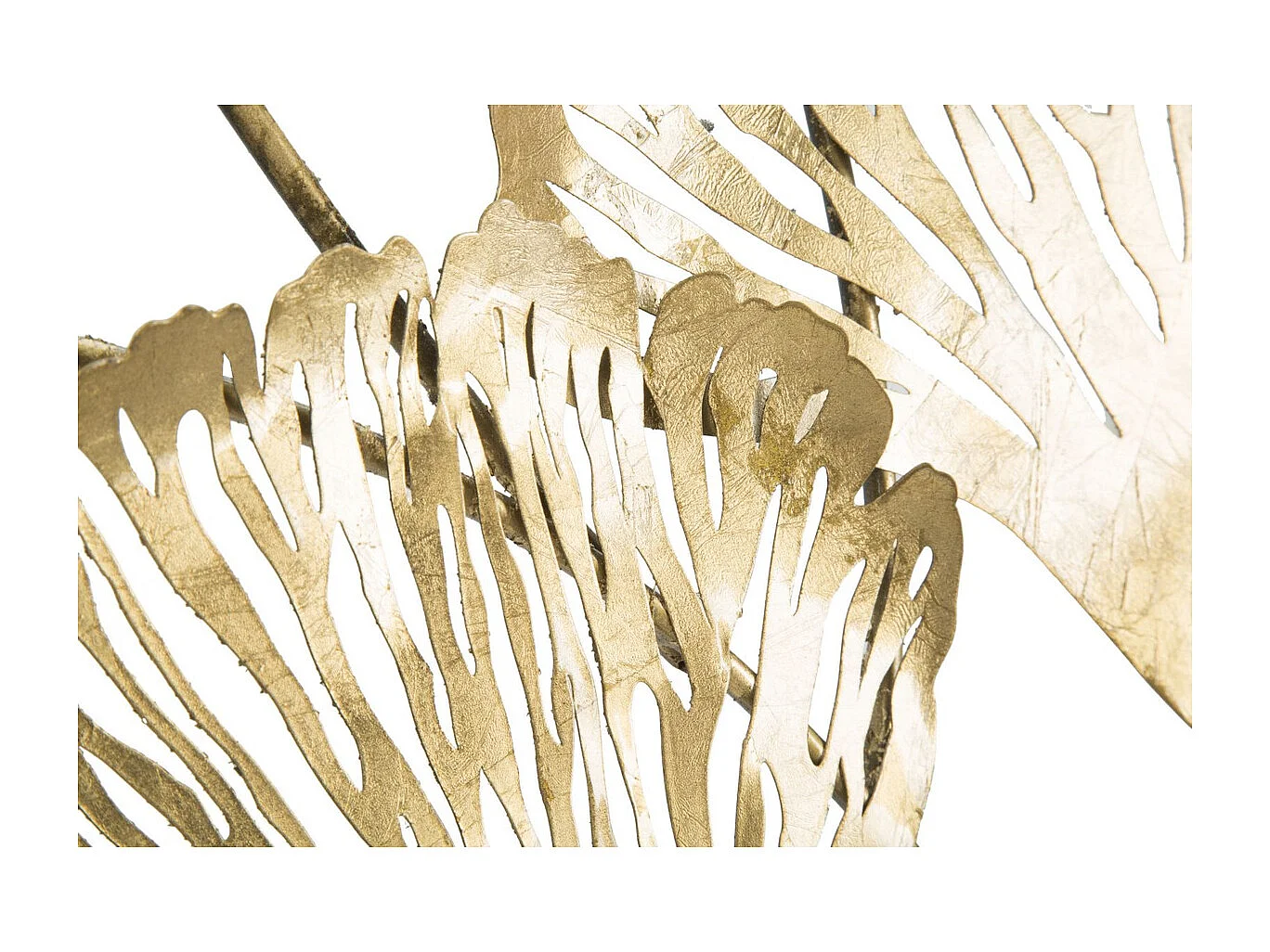 Décoration 3D en Métal Feuille 28, Or, 75x5,5x101 cm, Seven Design