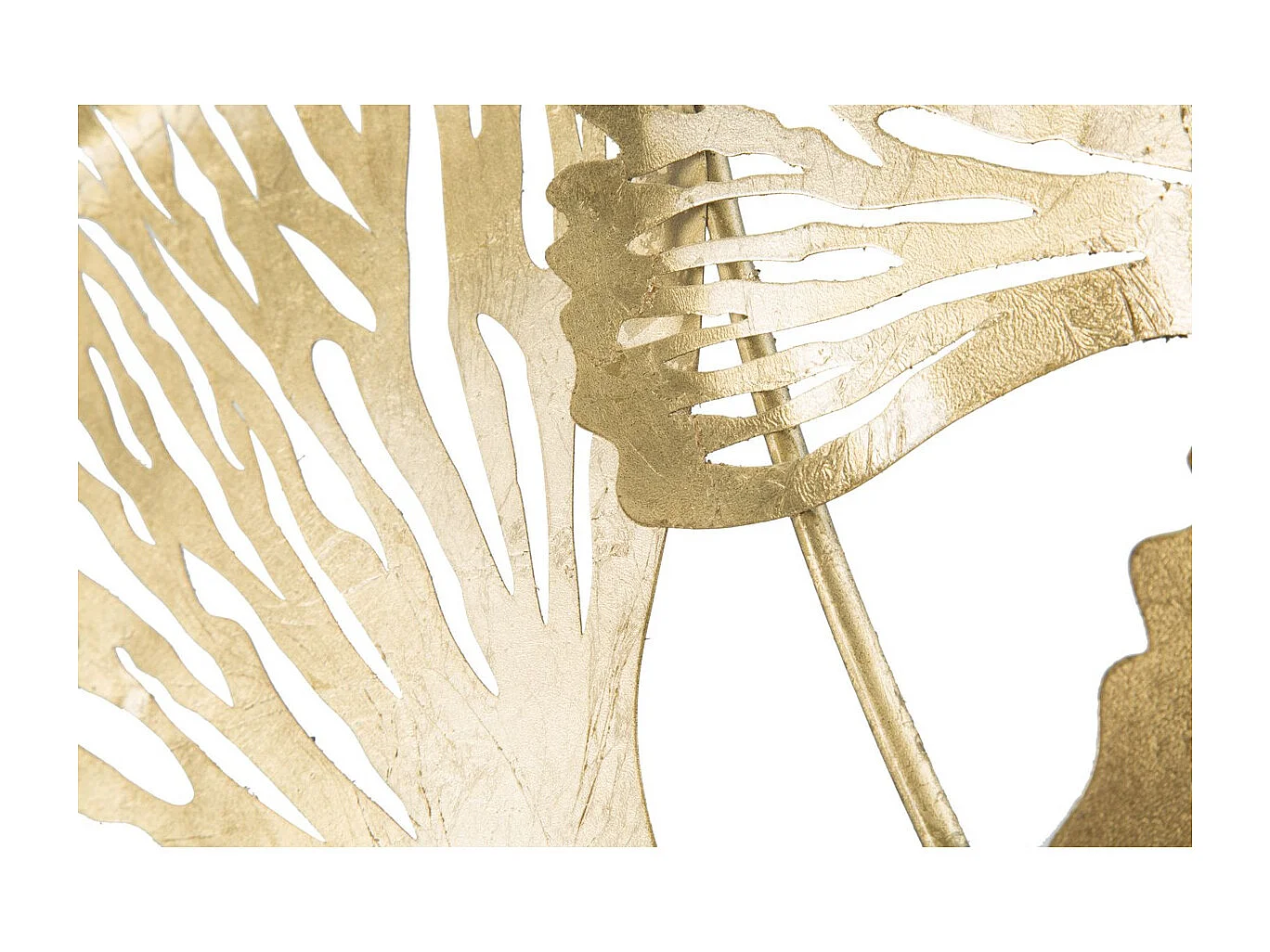 Décoration 3D en Métal Feuille 28, Or, 75x5,5x101 cm, Seven Design