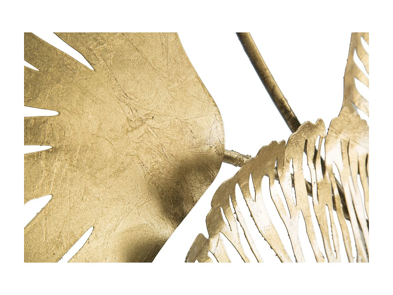 Décoration 3D en Métal Feuille 28, Or, 75x5,5x101 cm, Seven Design
