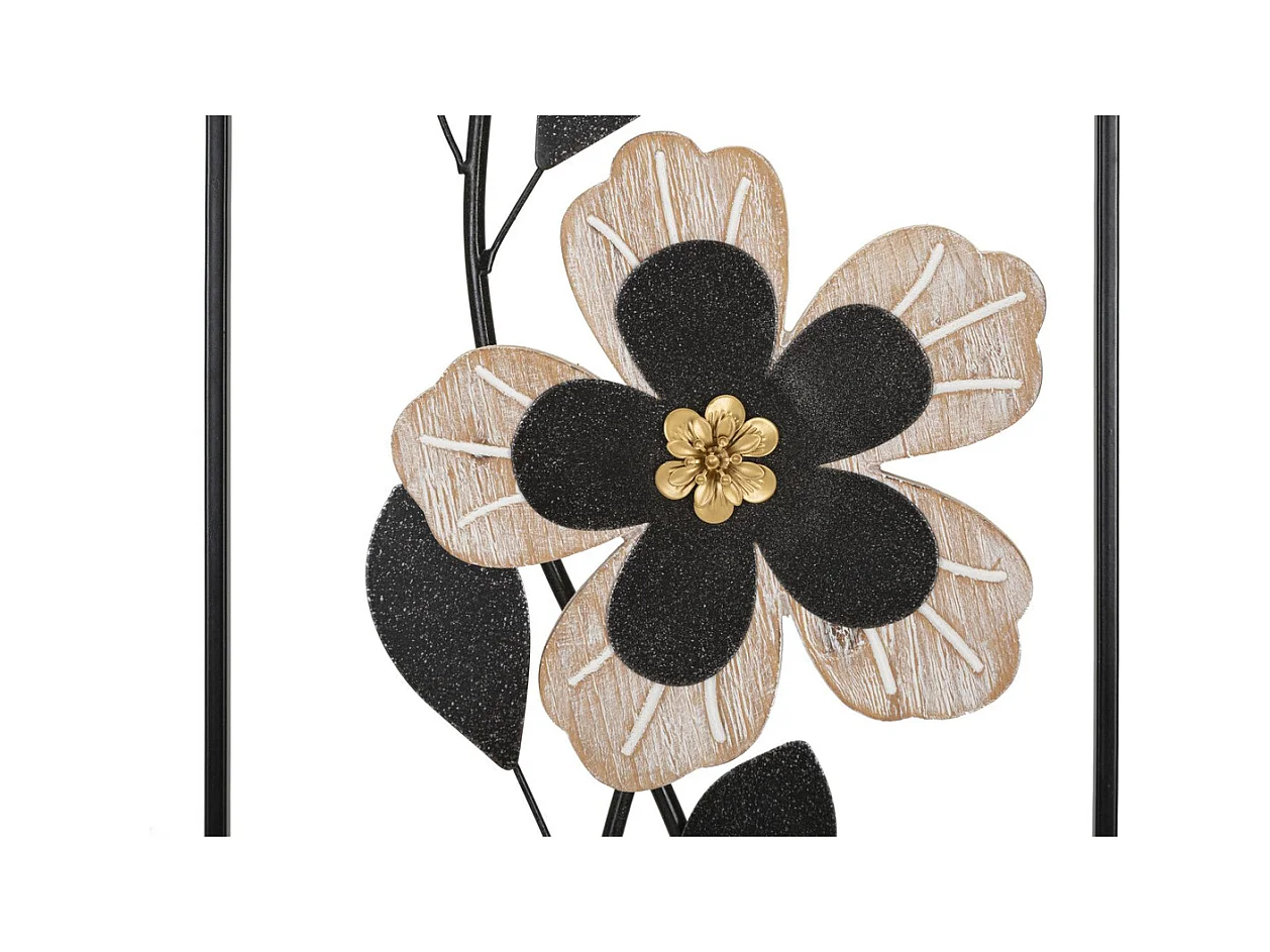 Décoration 3D en Métal Fleurs 49, Noir, 27x2,5x70 cm, Seven Design