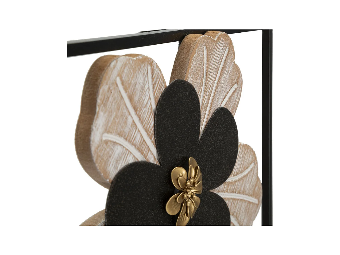 Décoration 3D en Métal Fleurs 49, Noir, 27x2,5x70 cm, Seven Design