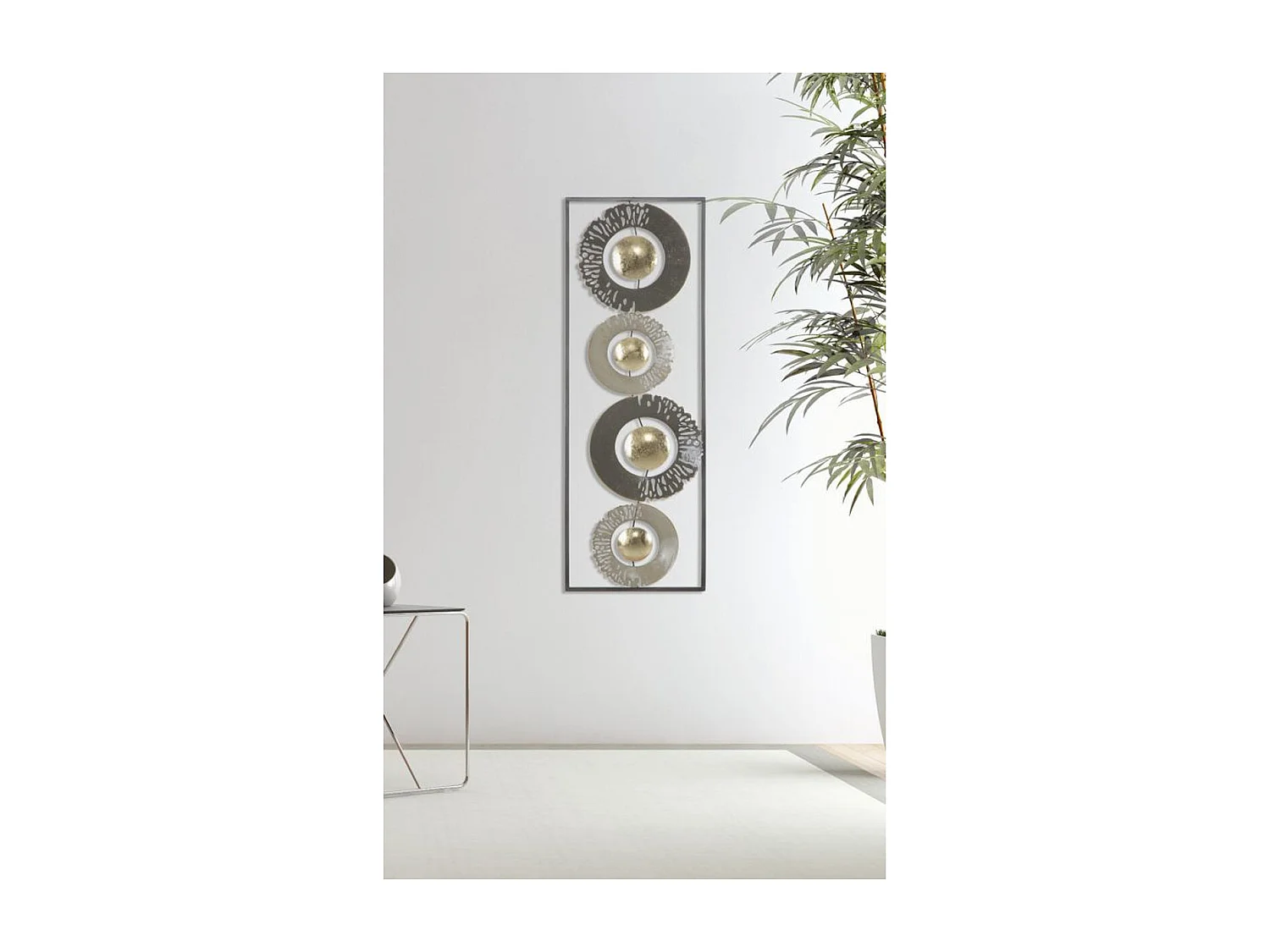 3D Metalen Decoratie Cirkels 14, Veelkleurig, 31x3x89,5 cm, Epikasa