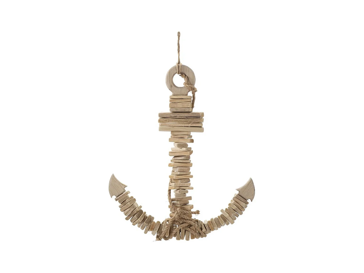 Decoração em Metal e Madeira Âncora, Castanho, 39x7x46 cm, Epikasa