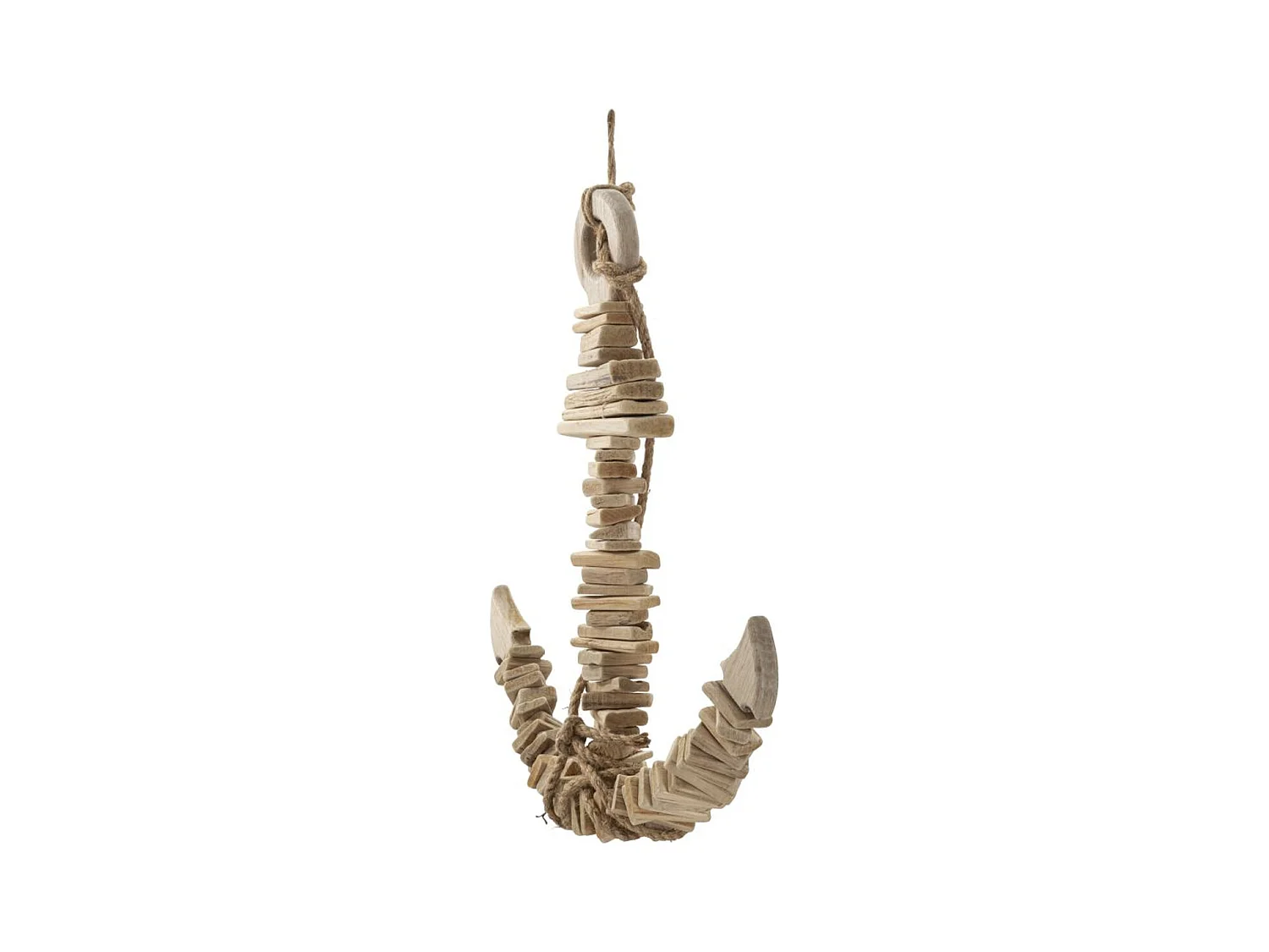 Decoração em Metal e Madeira Âncora, Castanho, 39x7x46 cm, Epikasa