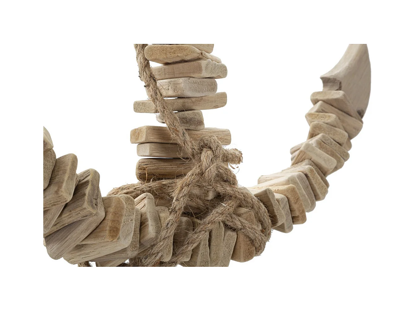 Decoração em Metal e Madeira Âncora, Castanho, 39x7x46 cm, Epikasa