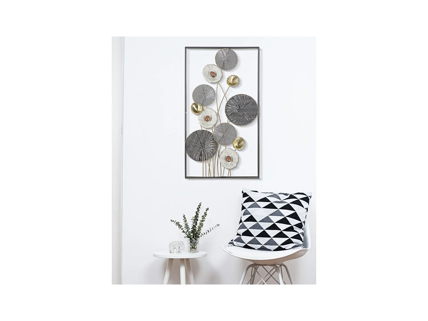 Decoração de Metal 3D Flores 14, Multicolorido, 50x6x90,5 cm, Epikasa