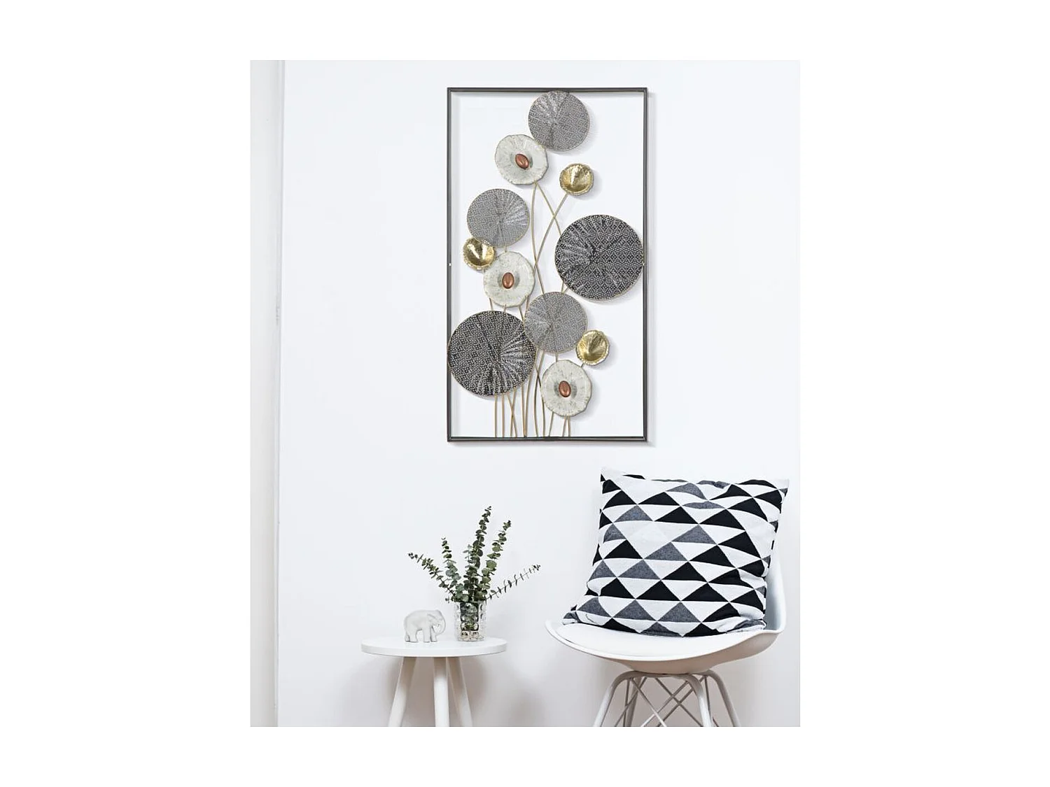 Metalowa Dekoracja 3D Kwiaty 14, Wielokolorowy, 50x6x90,5 cm, Seven Design