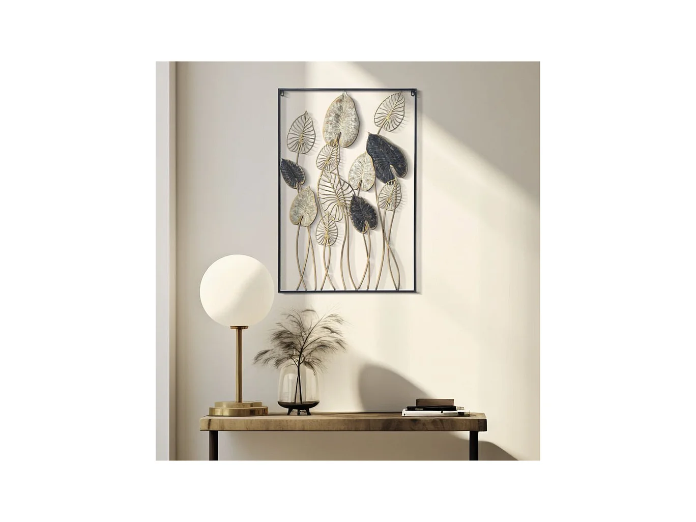 Metalowa Dekoracja 3D Liść 12, Wielokolorowy, 66x4,5x100 cm, Epikasa