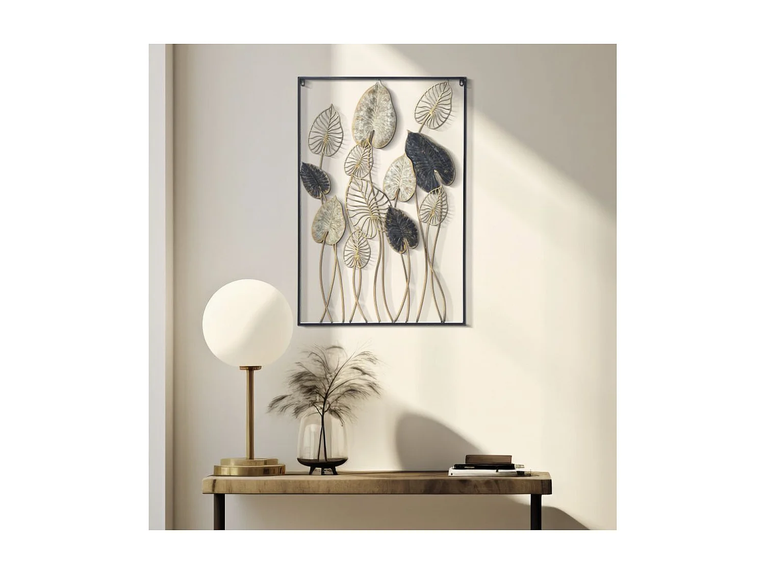 Metalowa Dekoracja 3D Liść 12, Wielokolorowy, 66x4,5x100 cm, Seven Design