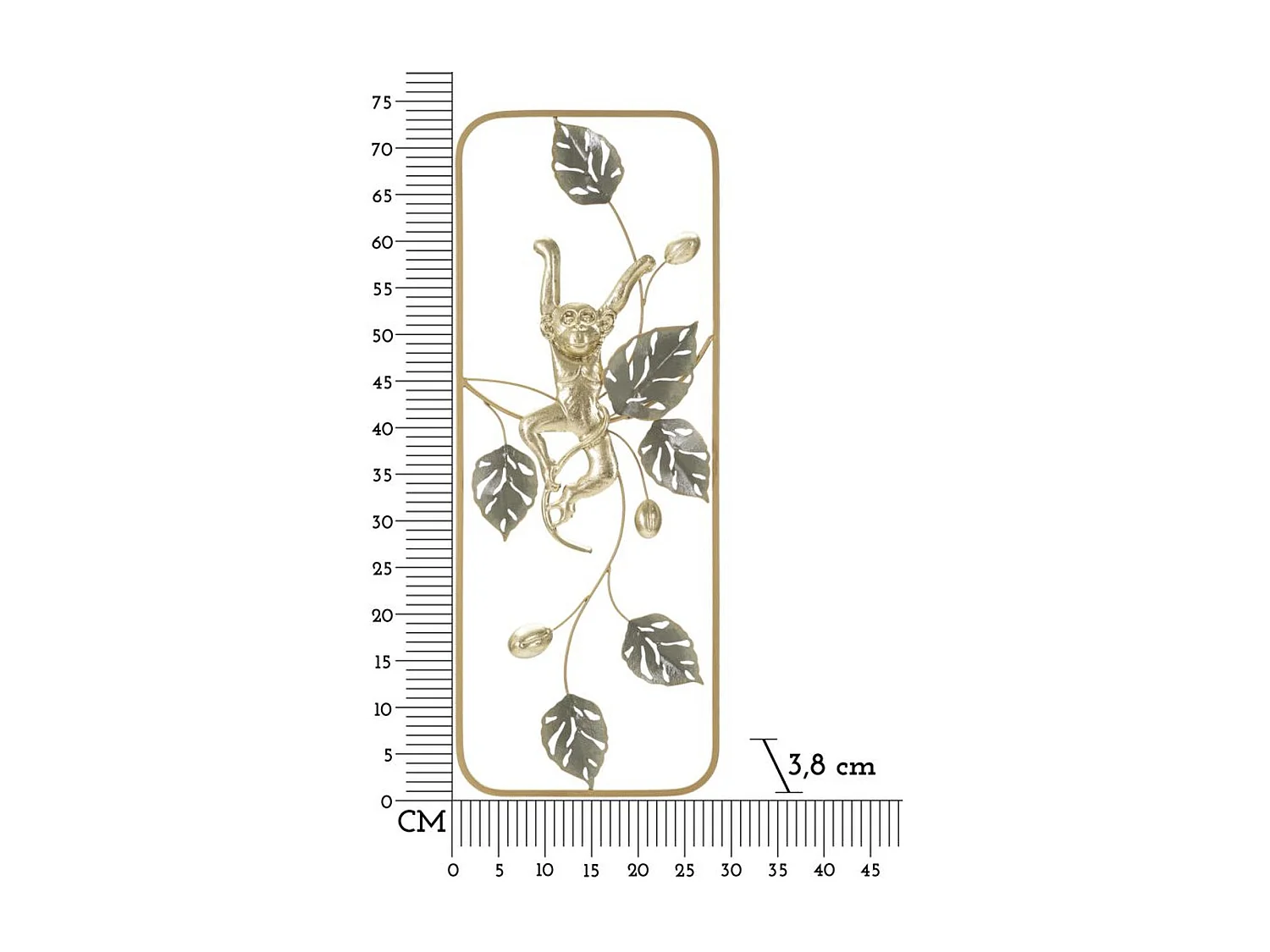 Décoration 3D en Métal Fleurs 43, Multicouleur, 28,6x3,8x74,3 cm, Seven Design