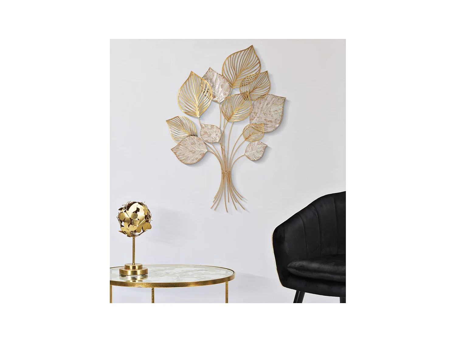 Metalowa Dekoracja 3D Liść 38, Wielokolorowy, 63x4x85 cm, Epikasa