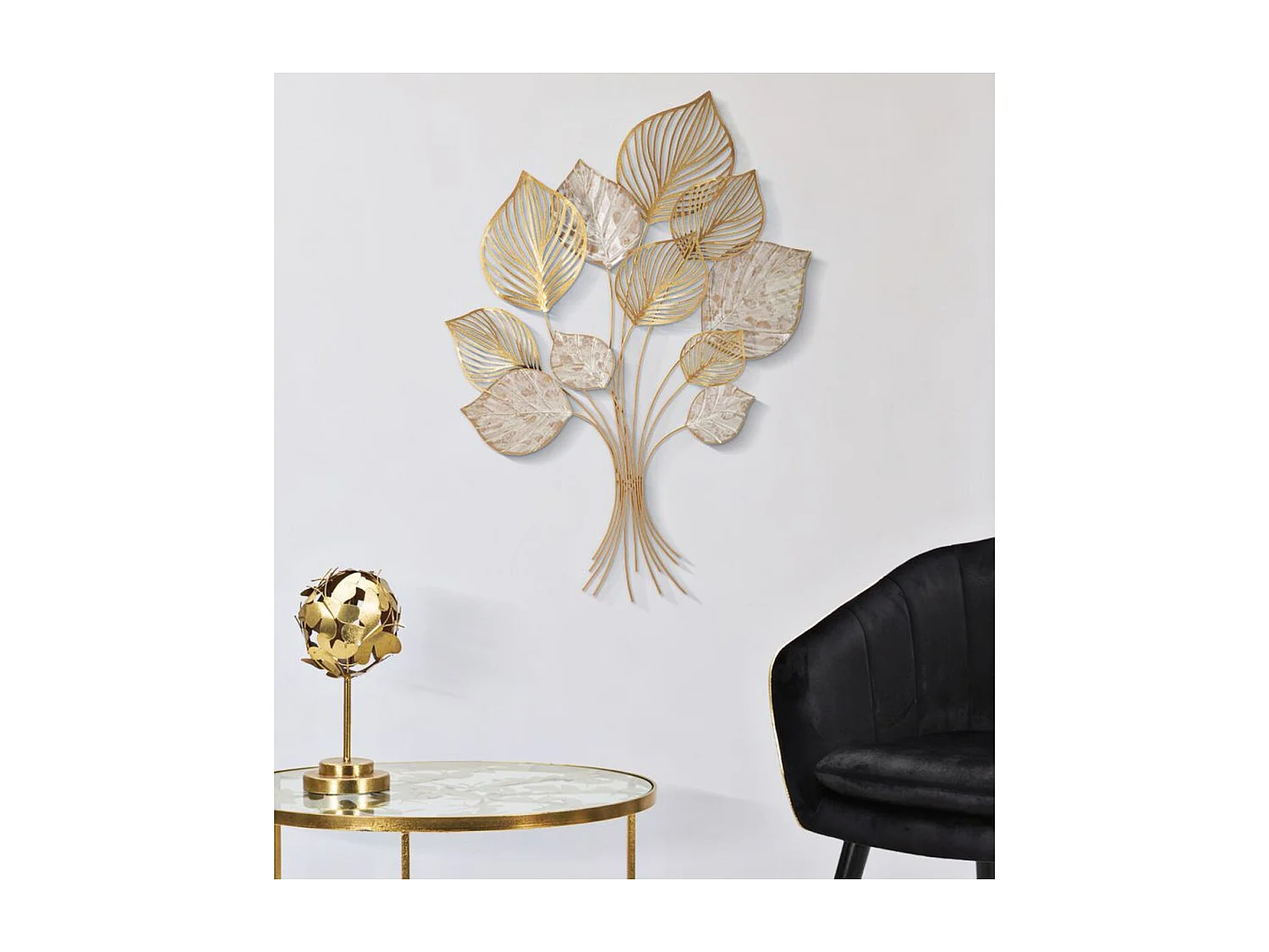 Décoration 3D en Métal Feuille 38, Multicouleur, 63x4x85 cm, Seven Design