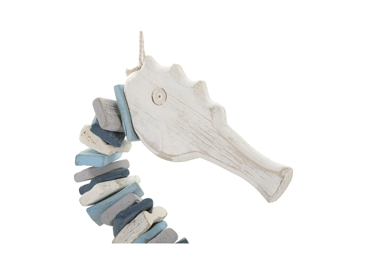 Dekoracja z Metalu i Drewna Konik morski, Wielokolorowy, 22x6x55 cm, Epikasa