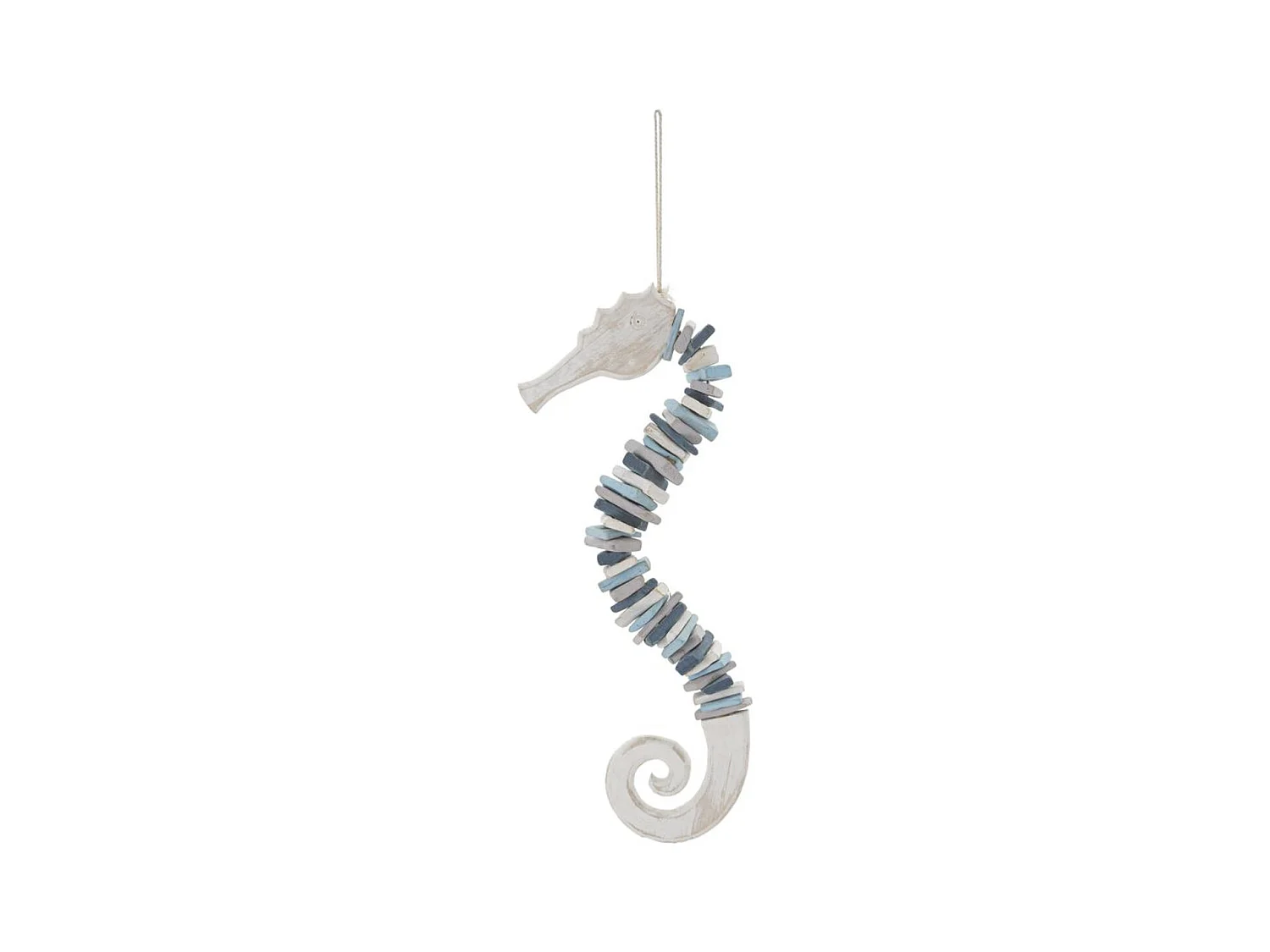 Décoration en Métal et Bois Hippocampe, Multicouleur, 22x6x55 cm, Epikasa