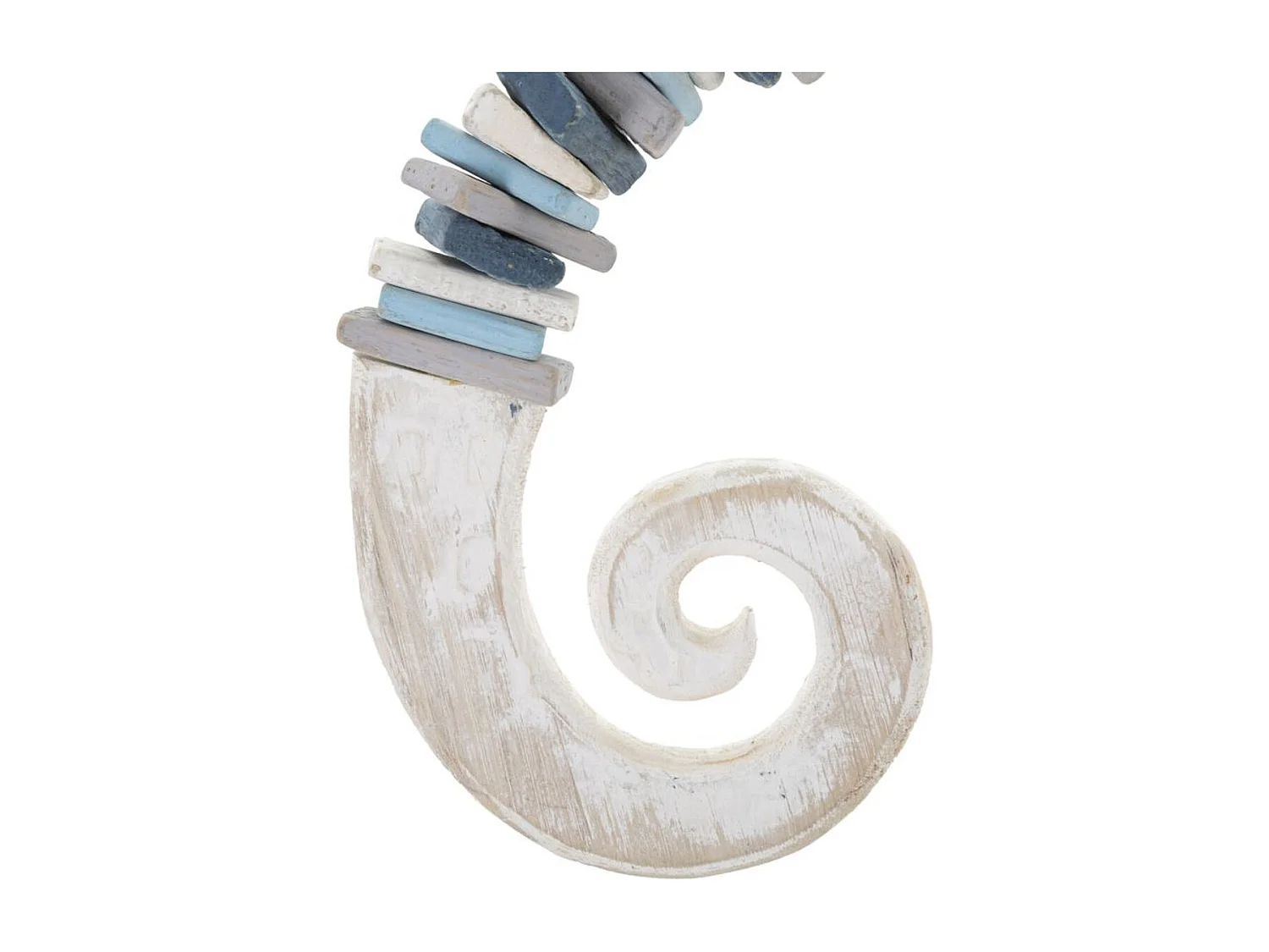 Décoration en Métal et Bois Hippocampe, Multicouleur, 22x6x55 cm, Seven Design