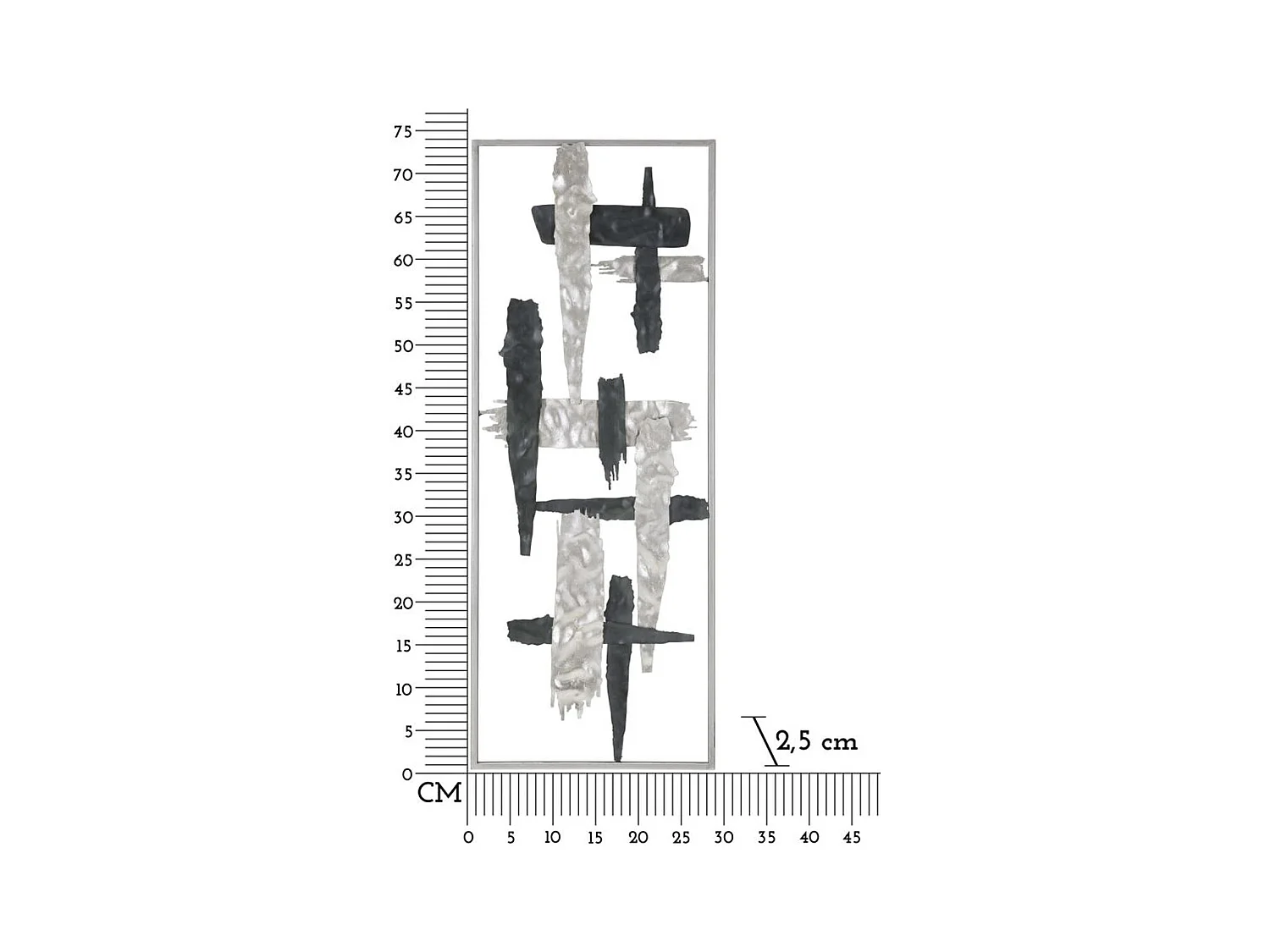 Décoration 3D en Métal Géométrique 4, Multicouleur, 28,6x2,5x74,3 cm, Seven Design