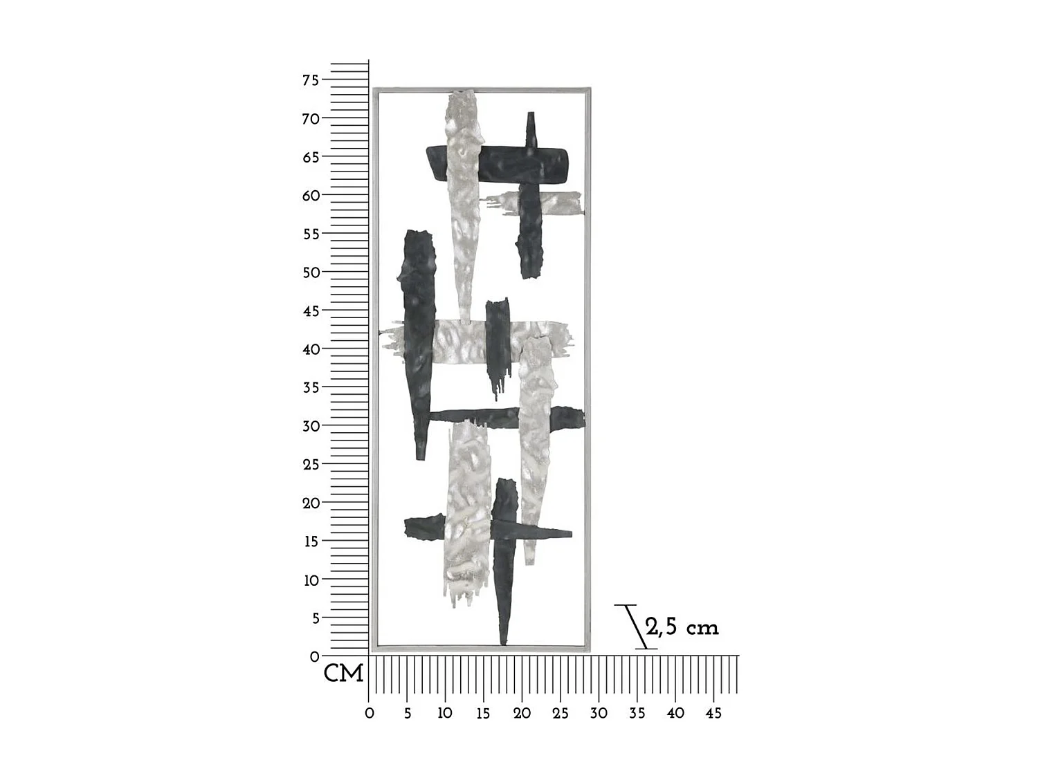 Metalowa Dekoracja 3D Geometryczny 4, Wielokolorowy, 28,6x2,5x74,3 cm, Seven Design