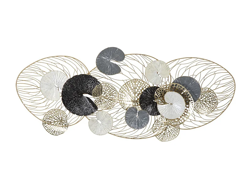 3D Metalen Decoratie Cirkels, Veelkleurig, 124,5x9,5x55 cm, Epikasa