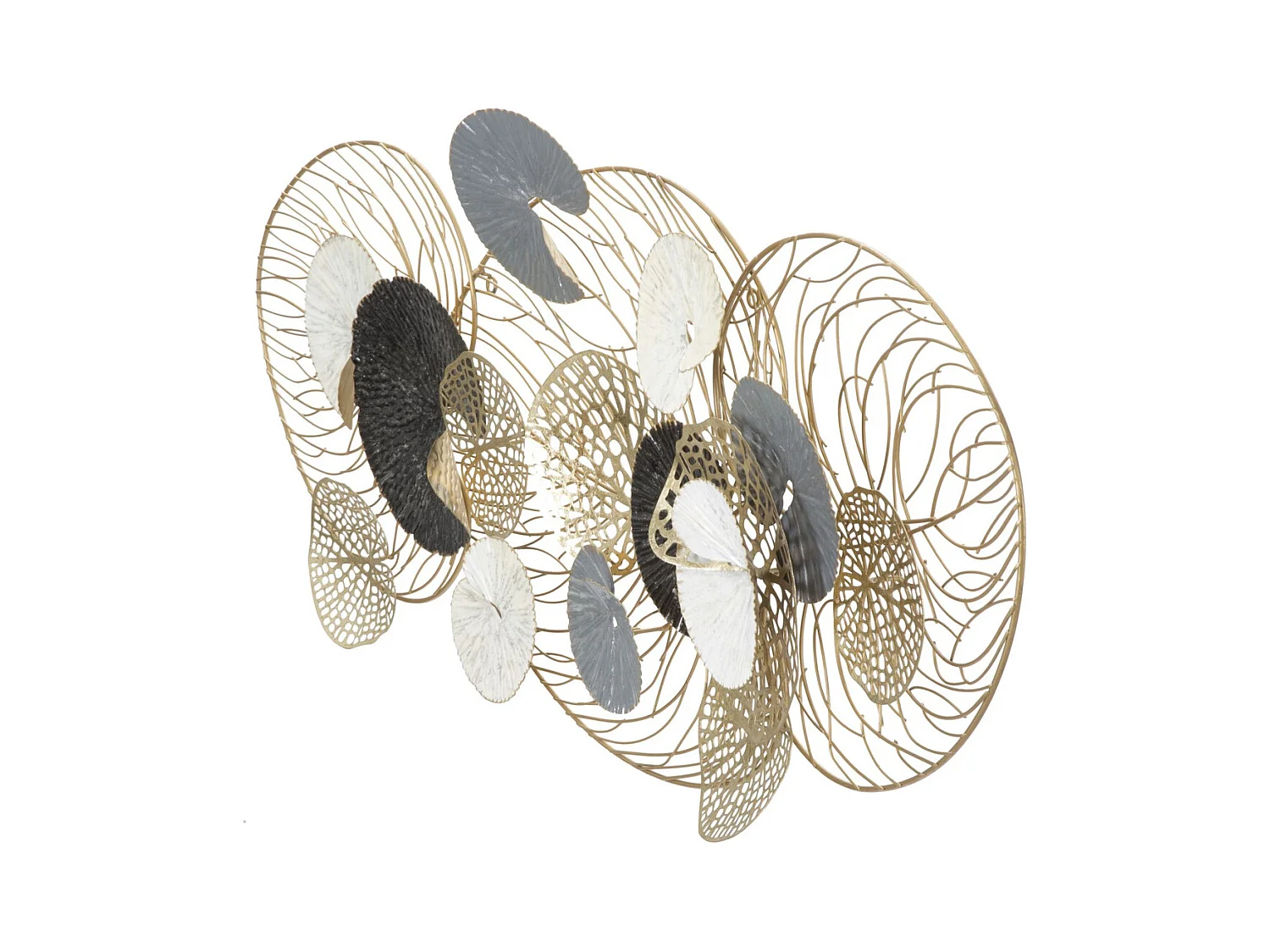 Metalowa Dekoracja 3D Kręgi, Wielokolorowy, 124,5x9,5x55 cm, Epikasa