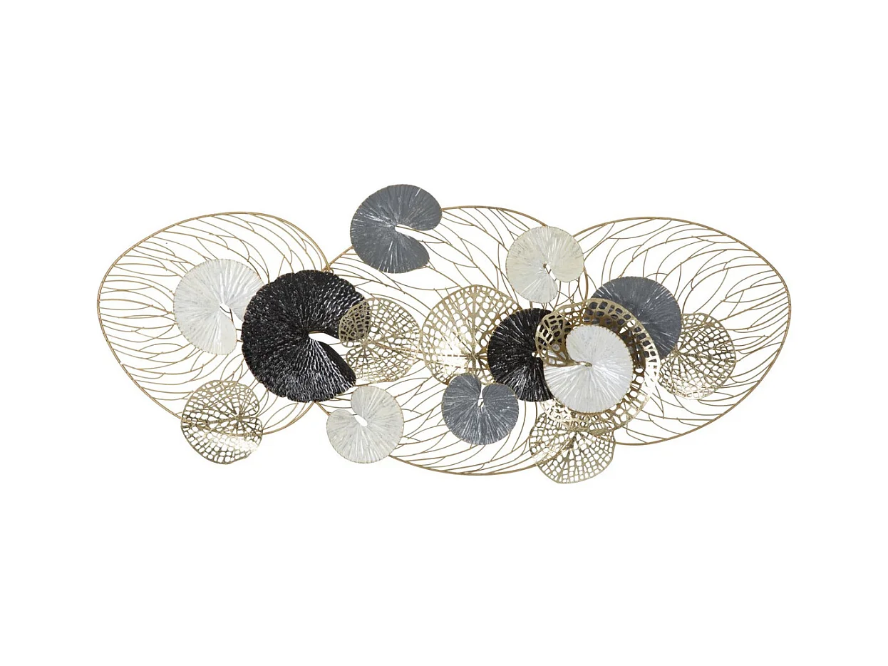 Décoration 3D en Métal Cercles, Multicouleur, 124,5x9,5x55 cm, Epikasa