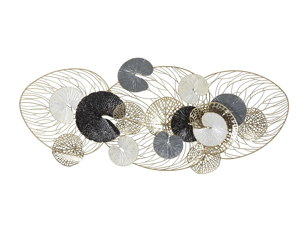 Décoration 3D en Métal Cercles, Multicouleur, 124,5x9,5x55 cm, Seven Design