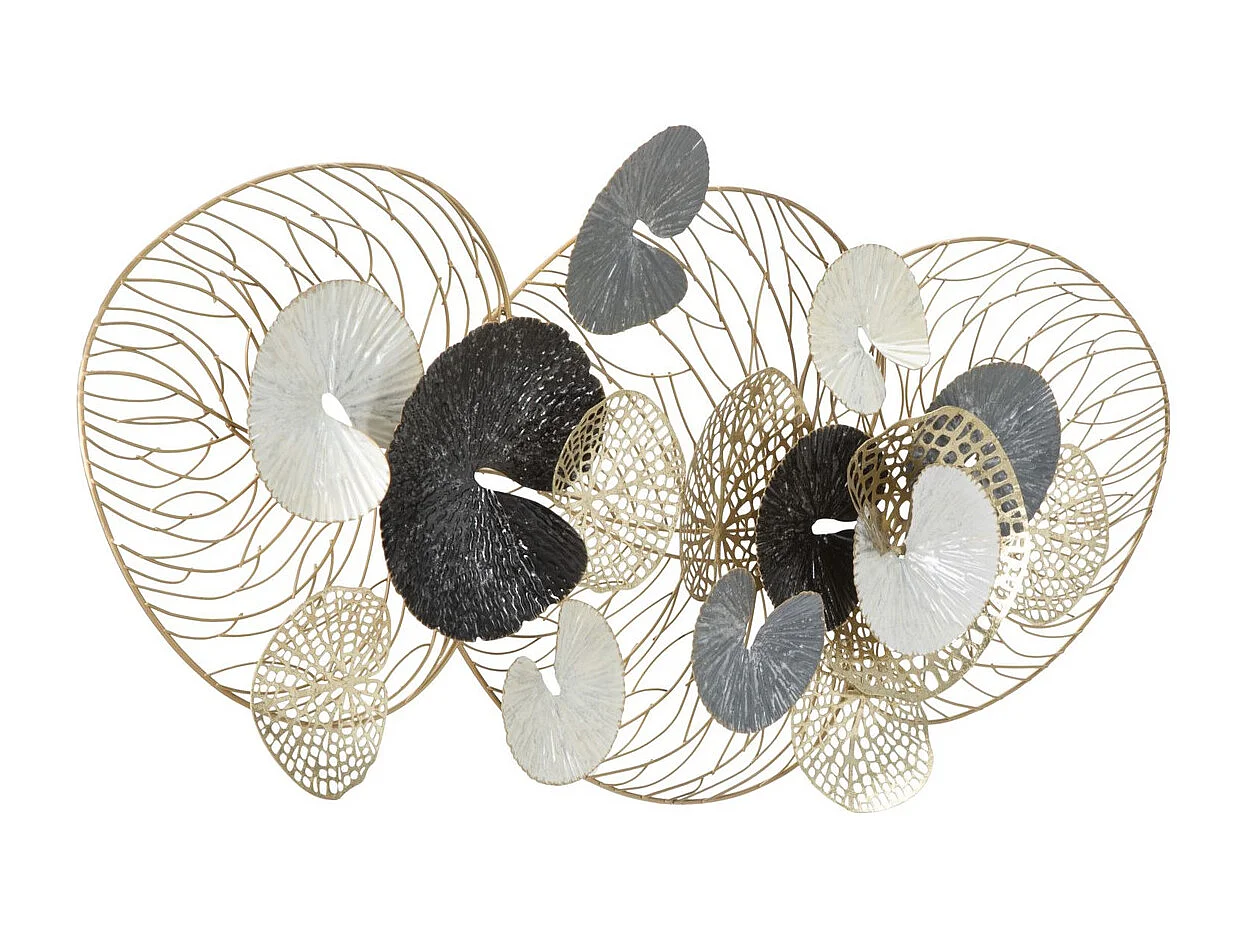 Décoration 3D en Métal Cercles, Multicouleur, 124,5x9,5x55 cm, Seven Design