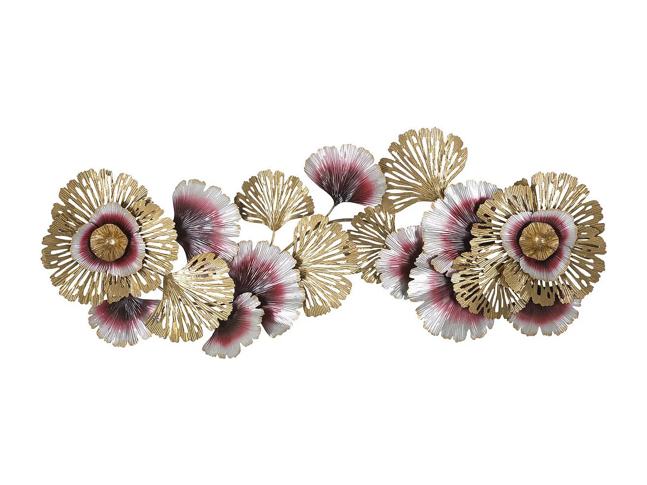 Metalowa Dekoracja 3D Kwiaty 15, Wielokolorowy, 130x5,5x54 cm, Seven Design