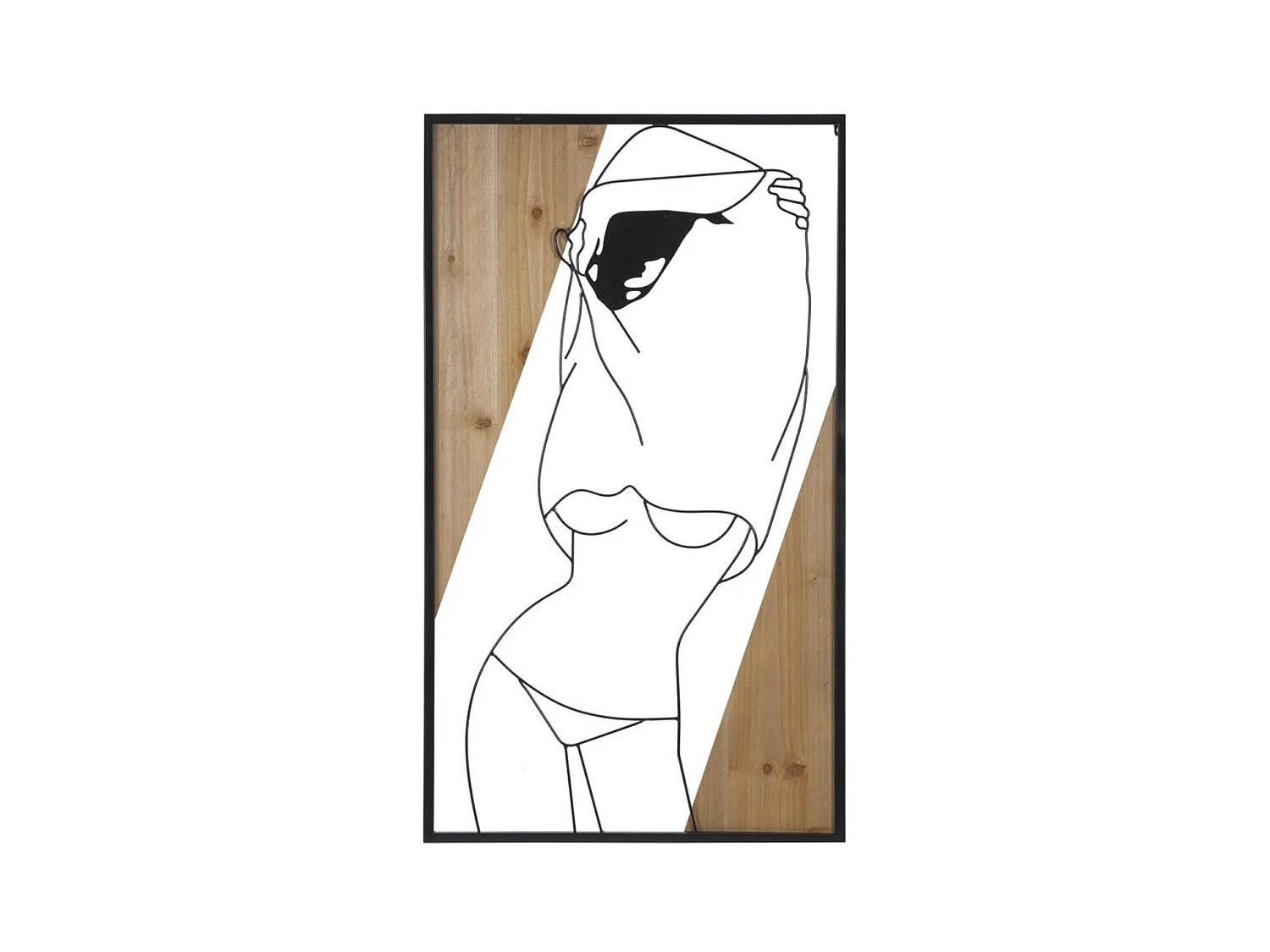 Dekoracja z Metalu i Drewna Ciała 9, Brązowy, 50x2x90 cm, Epikasa