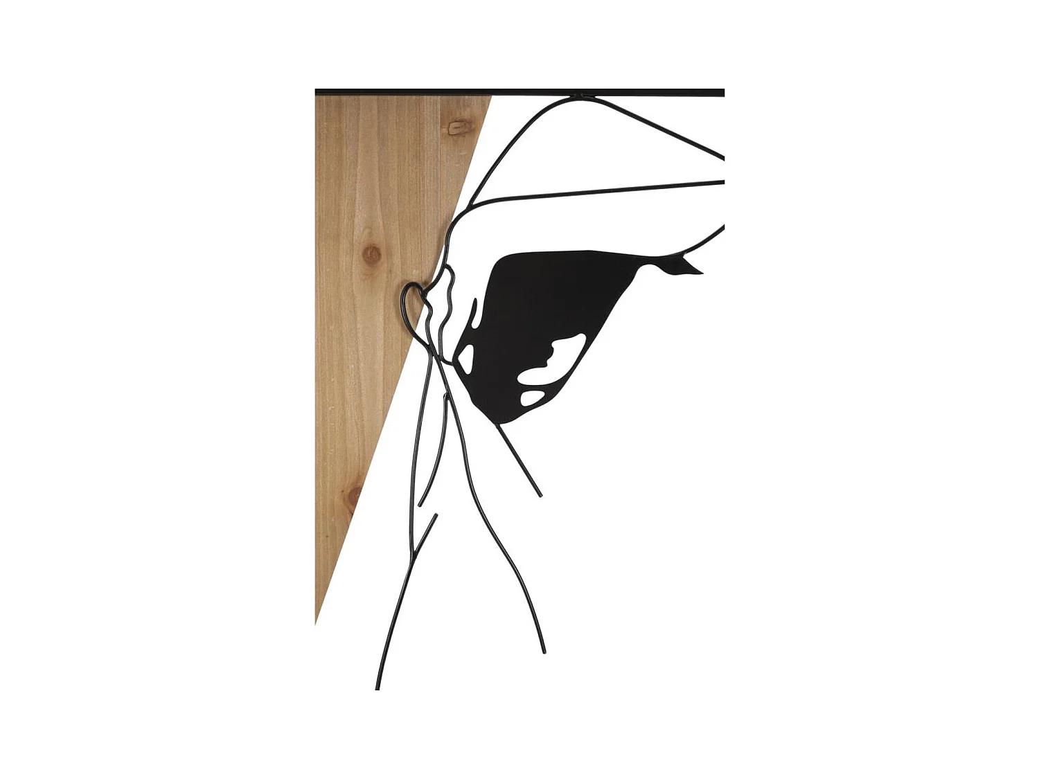 Dekoracja z Metalu i Drewna Ciała 9, Brązowy, 50x2x90 cm, Epikasa