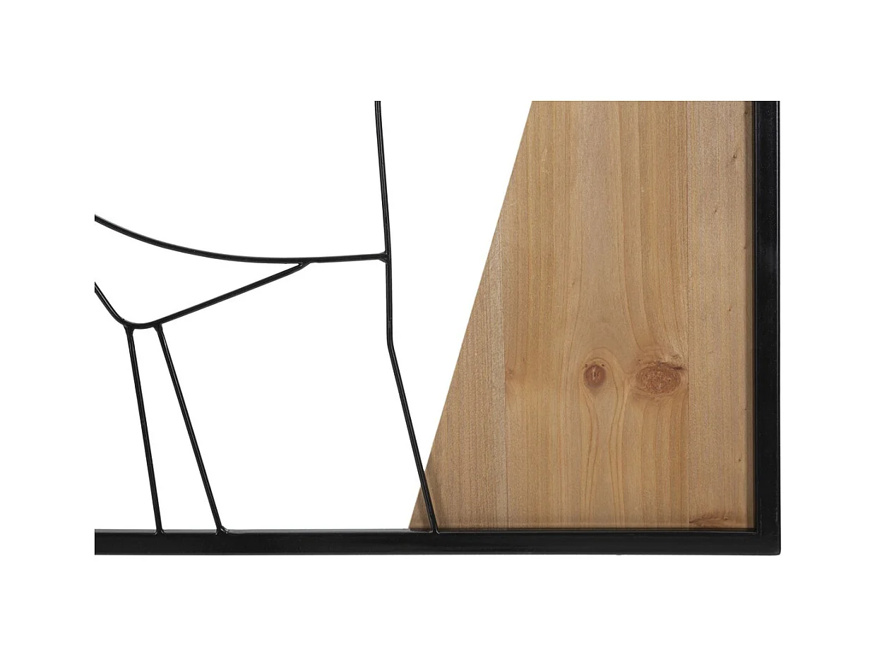 Dekoracja z Metalu i Drewna Ciała 9, Brązowy, 50x2x90 cm, Epikasa