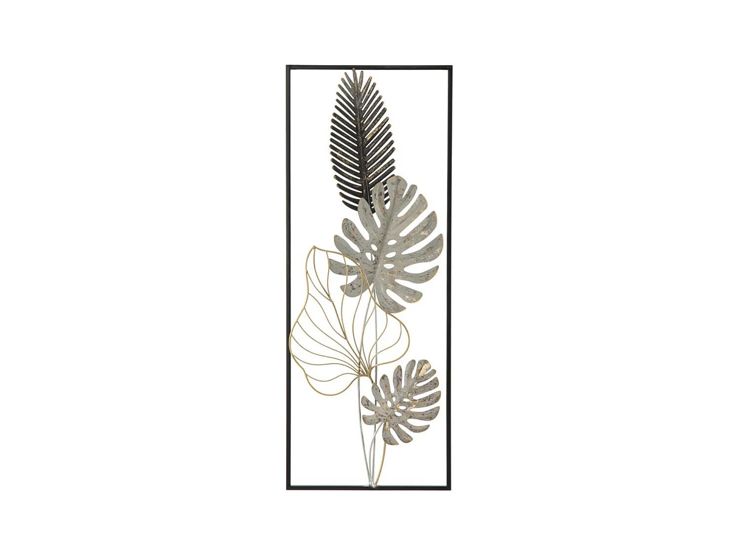 Décoration 3D en Métal Palme 3, Multicouleur, 28,5x3x74 cm, Epikasa