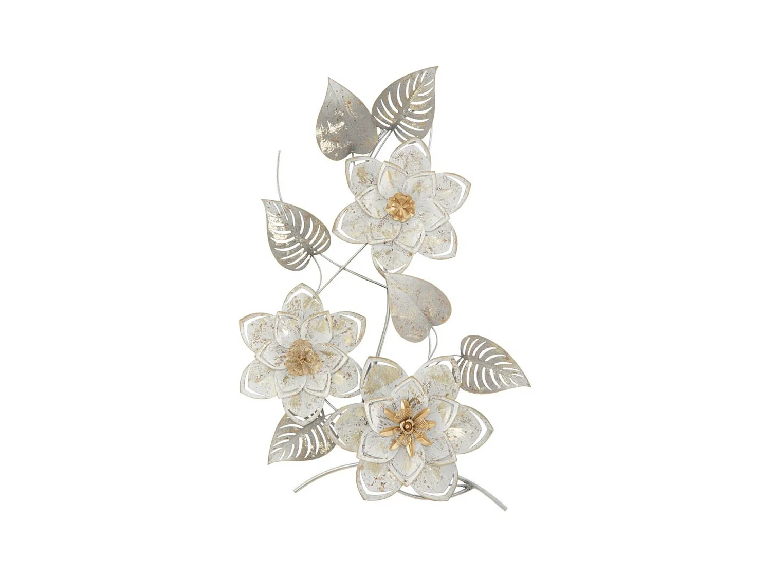 Décoration 3D en Métal Fleurs 34, Multicouleur, 39x5,5x67,5 cm, Epikasa