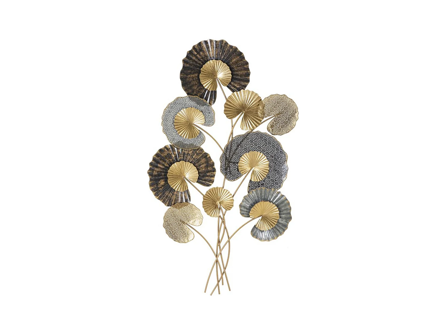 Metalowa Dekoracja 3D Liść 24, Wielokolorowy, 63,5x4x109,5 cm, Epikasa