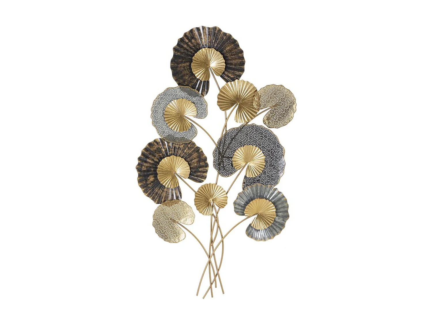 Décoration 3D en Métal Feuille 24, Multicouleur, 63,5x4x109,5 cm, Seven Design