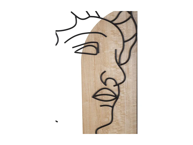 Dekoracja z Metalu i Drewna Twarz 8, Wielokolorowy, 55x2x80 cm, Seven Design