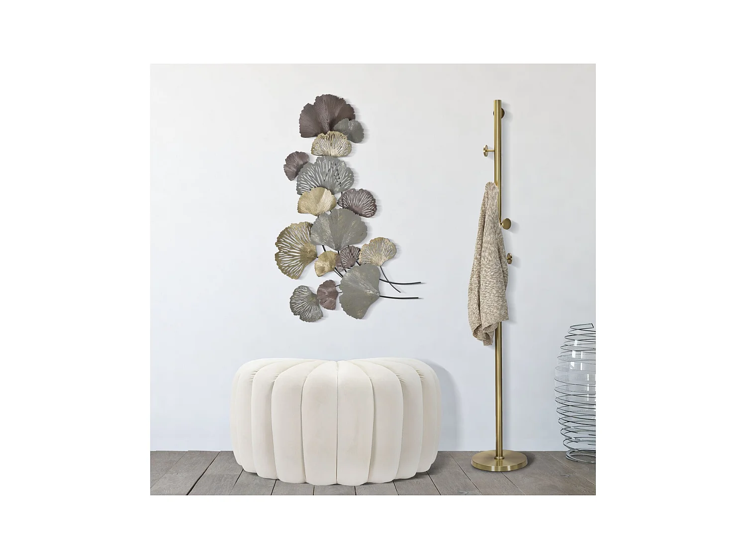 Decorazione in Metallo 3D Foglia 13, Multicolore, 76x7,6x126 cm, Epikasa