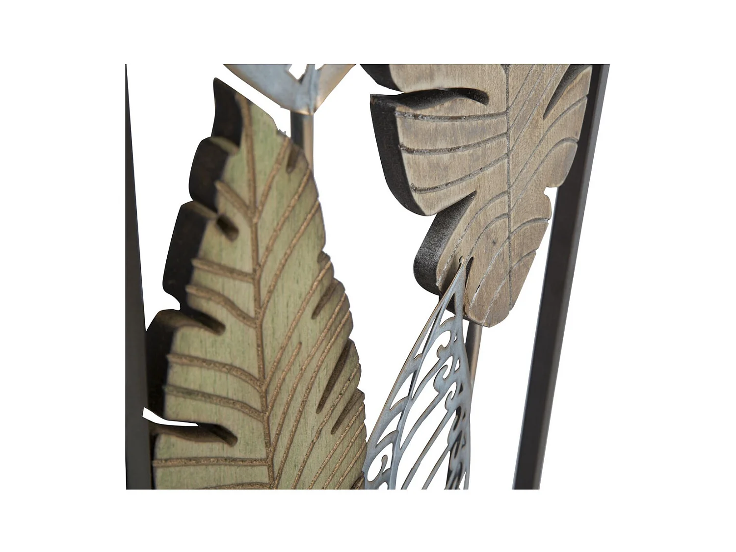 Decoração de Metal 3D Folha 52, Ouro, 30,5x2,5x99,5 cm, Epikasa