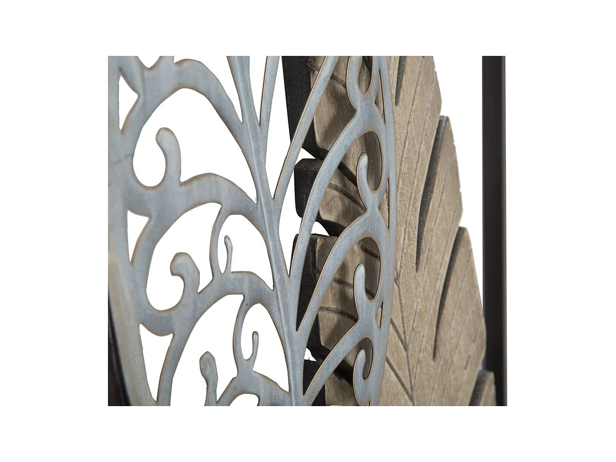 Decoração de Metal 3D Folha 52, Ouro, 30,5x2,5x99,5 cm, Epikasa